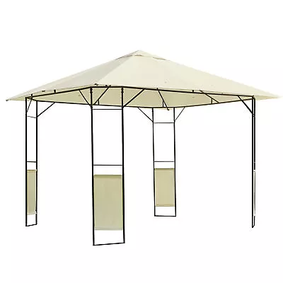 Outsunny Garden Gazebo Awning Tent Marquee Water Resistant Steel Cream 3mx3m • £118.99