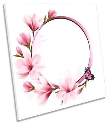 Pink Flowers Ring Magnolia Print CANVAS WALL ART Square Picture • $69.99
