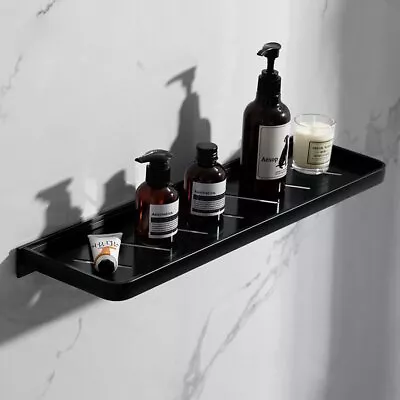 50cm Modern Black Bathroom Shower Shelf Space Aluminum Wall Mounted Storage Rack • $18.99