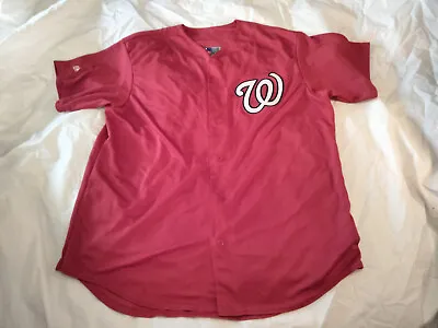Washington Nationals MLB Baseball Extra Large Button Up Curly W Nats Fan Jersey • $15