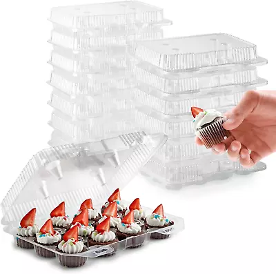 Mini Plastic Cupcake Containers Disposable (20 Count) 12-Compartment Container • $28.38