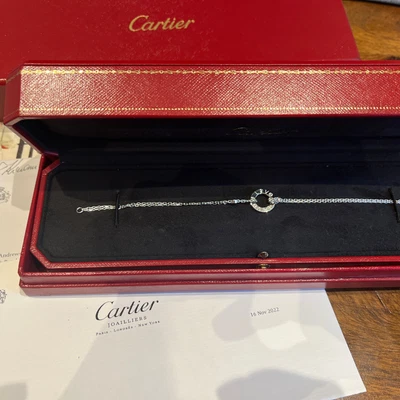 £1600 • Buy Authentic White Gold Cartier Love Bracelet 2 Diamonds W/Box & Receipt RRP £2190
