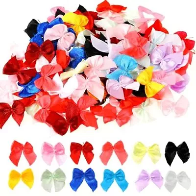200 Pcs Mini Bows For Crafts Satin Ribbon Bows Small Multicolor DIY Craft For... • $12.25
