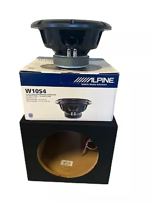 Alpine W10S4 10  1500 Watt 4-Ohm Car Audio Subwoofer + Sub Box Enclosure • $148