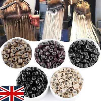 1000x Hair Extensions Silicone Micro Rings Micro Loop Hair Beads Link Tip 3MM  • £3.35