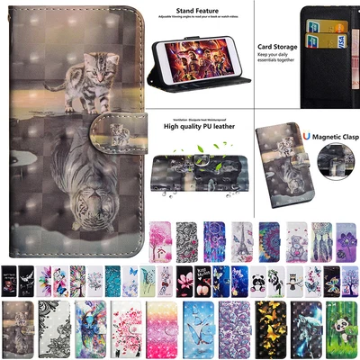 $12.89 • Buy For Samsung Galaxy J2 Pro J5 J8 Patterned Magnet Flip Leather Wallet Case Cover
