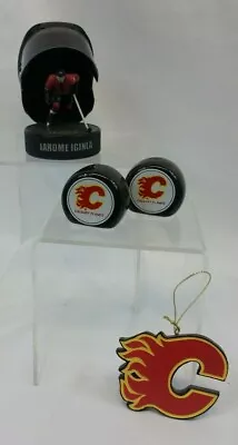 Calgary Flames NHL Salt Pepper Set Logo Ornament Iginla Helmet McDonalds  • $13.83