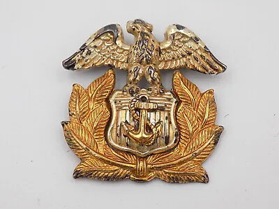 Original WWII US Merchant Marine Sterling Silver Cap Badge Vanguard • $49.97