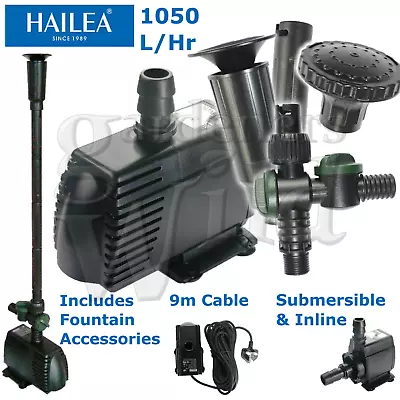 HAILEA HX8810F FOUNTAIN PUMP INLINE 1050L 9m Cable Fish Pond Hydroponic HX-8810F • £29.60