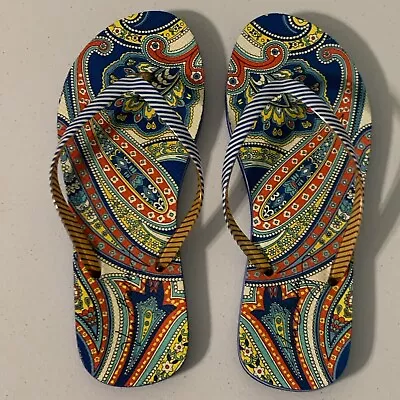 Vera Bradley Multi Color Print Flip Flops Women Size 9/10 • $22