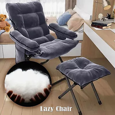 Living Room Lazy Chair With Ottoman Ergonomical Folding Armchair Recliner Comfy  • $69.99