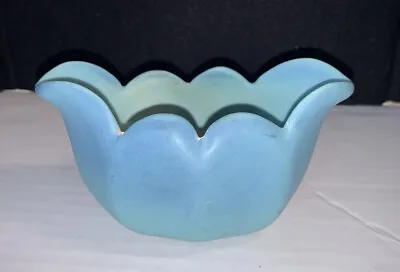 Van Briggle Tulip Vase Aqua Blue Pottery Scalloped Edge 5.25  L X 2.75  T X 3  W • $39.99