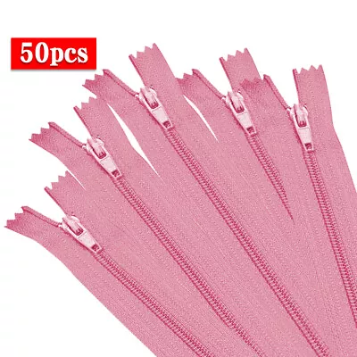 50pcs Nylon Coil Close End Zippers Tailor Sewing Craft 9  12  16  20  22  24'' • $8.55