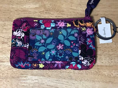 Vera Bradley DIsney Zip ID Case In Mickey & Minnie's Sweet Floral NWT • $28.75