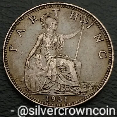 UK Great Britain Farthing 1931. KM#825. 1/4 Quarter Penny Cent Coin. George V. • $8.78