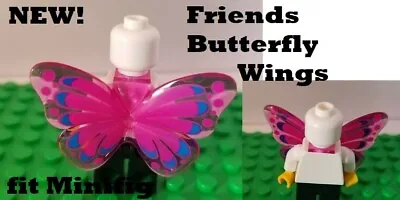 $3.07 • Buy New LEGO Friends Pink Butterfly WINGS Neck Hole Party Favor Gift Minidoll Mini