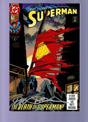 1993 DC The Death Of Superman #75 .. Signed By Jurgens & Breeding #6415/7500 • £15.86