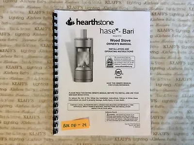 Hearthstone Hase - Bari 8170  Woodstove Operation Owners Parts Manual  • $12.95