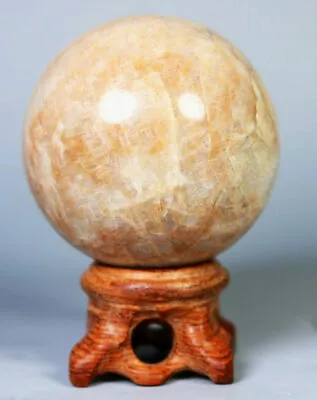 Amazing ! Natural Peach Moonstone Polished Crystal Sphere Ball / Stand  187g • $15.19