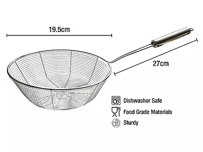 £9.80 • Buy New XL Skimmer Ladle Sieve Strainer Spoon Mesh Stainless Steel Food Grade 