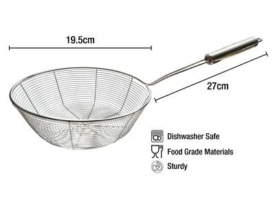 £9.80 • Buy New XL Skimmer Ladle Sieve Strainer Spoon Mesh Stainless Steel Food Grade 