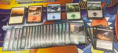 Magic: The Gathering MTG Basic Land Cards & Megantic Sliver Promo Foil Lot (121) • $49.99