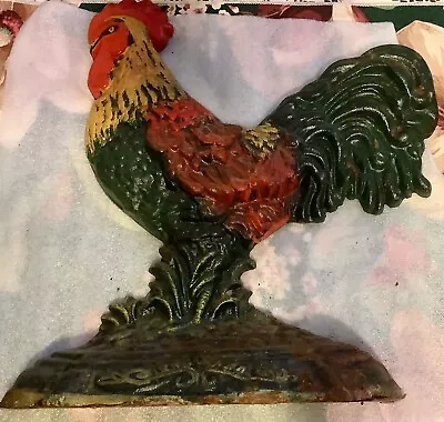 Vintage Cast Iron 10  Rooster Door Stop / Decor Farmhouse • $9