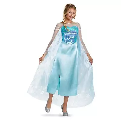 Adults Official Disney Frozen Ice Snow Queen Elsa Fancy Dress Costume  • £52.44