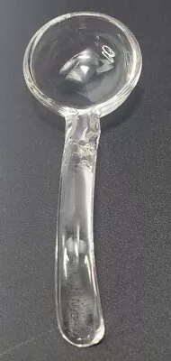 Vintage Clear Glass Serving Condiment Mayonnaise Spoon Ladle Curved Handle 5  • $10.95