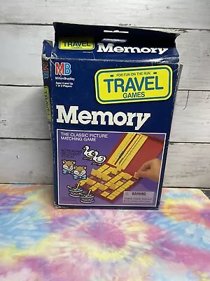 Vintage 1989 Milton Bradley Travel Memory Picture Matching Game. Open Box • $16