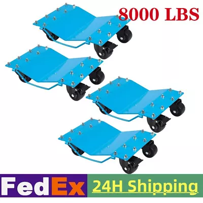 4 Pack Car Dolly Wheel Dolly Tire Wheel Dolly 8000lbs Capacity Heavy Duty Blue • $167.85