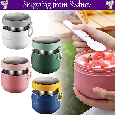 600ML Stainless Steel Lunch Box Thermos Food Flask Insulated Soup Jar Container • $14.83