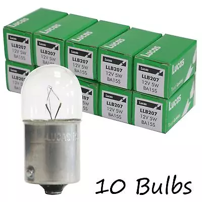 10 Lucas LLB207 12V 5W Bayonet Light Bulbs Side Indicator Interior Brake Lamp • £4.34