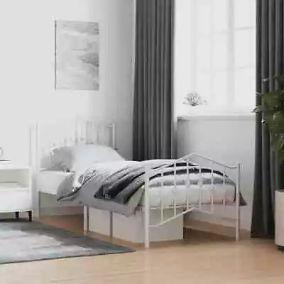 Single Size Metal Bed Frame Industrial Vintage Teen Mattress Base Platform White • $106.40
