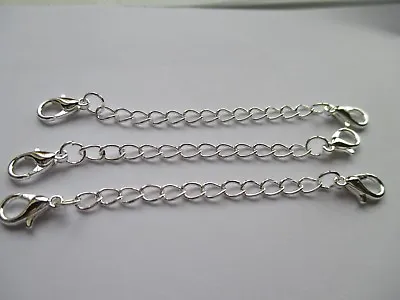 UK 4 X Double Clasp Silver Extension Necklace Bracelet  Jewellery Extender Chain • £3.49