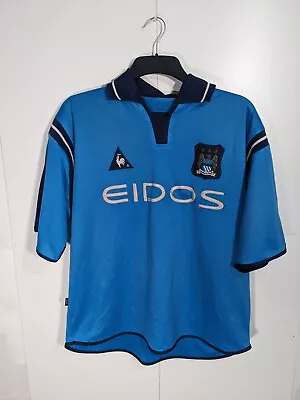 Manchester City Vintage Le Coq Sportif Home Shirt 2001-02  Size 42-44  Large • £39.99