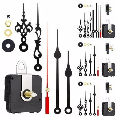 DIY Clock Movement Mechanism Hands Wall Repair Tool Parts Kit Long Shaft Silent • $7.82