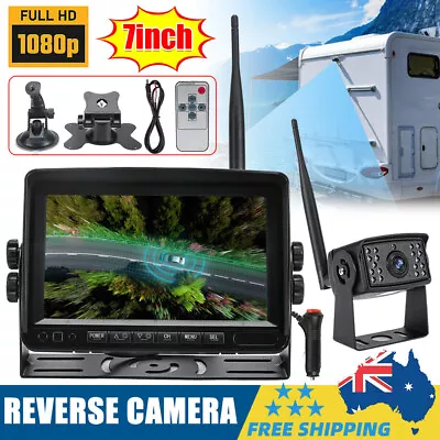 7  HD Screen Monitor+Reversing Wireless Reverse Camera For Truck Caravan BUS VAN • $123.99