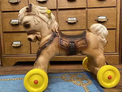 Vintage Antique* Coaster By Wonder Children's Ride-On Horse Pony On Wheels • $59.99
