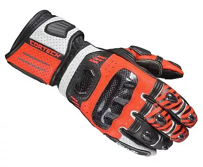 Cortech Revo Sport RR Mens Leather Motorcycle Gloves Red/White • $71.42