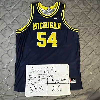 VINTAGE Nike Michigan Wolverines Jersey Mens 2XL Blue Robert Traylor Basketball • $44.99