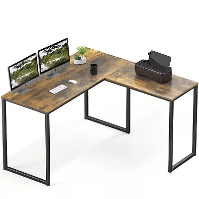 48-Inch Mission L-Shaped Home Computer Desk Rustic Brown • $146.04