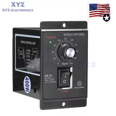 US52 AC 220V 400W Motor Speed Controller Speed Pinpoint Regulator 50Hz 60Hz US • $17.85