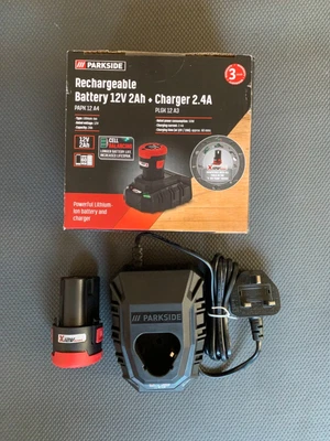 £22.48 • Buy PARKSIDE Battery & Charger SET X12V Team 2Ah PAPK12A4 PLGK12A3 REPLACE A1 A2 A3
