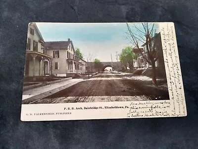 1908 Elizabethtown PA P. R.R. Arch Bainbridge Street Scene Photo Postcard • $21.95