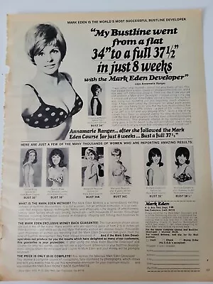 1970 Mark Eden Womens Bust Developer Increase Bustline Polka-dot Bra Ad • $9.99