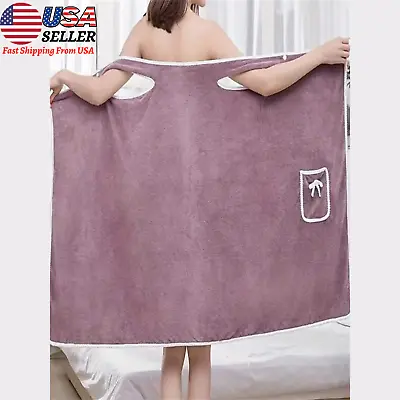 Wearable Ladies Bath Towel Shower Wrap Towel Dress Fast Drying Bath For Womens • $9.89