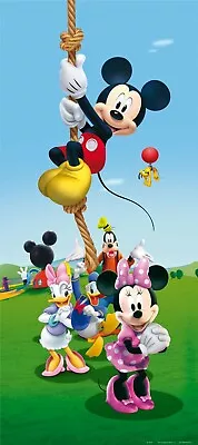 Disney Photo Wallpaper Minnie Mickey Donald & Goofy 202x90cm Bedroom Wall Mural • £26.99