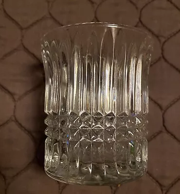 Vtg. Crystal Cut Glass Ribbed/Diamond Cut Flaired Glass 3 3/4” Tall(1pc) • $12.99