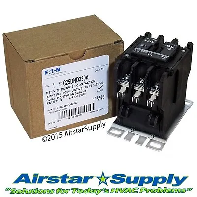 C25DND330A Eaton / Cutler Hammer Contactor - 30 Amp • 3 Pole • 110/120V Coil • $63.50
